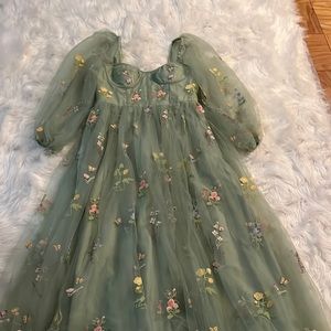 Spring Flowers Embroidered Gown.